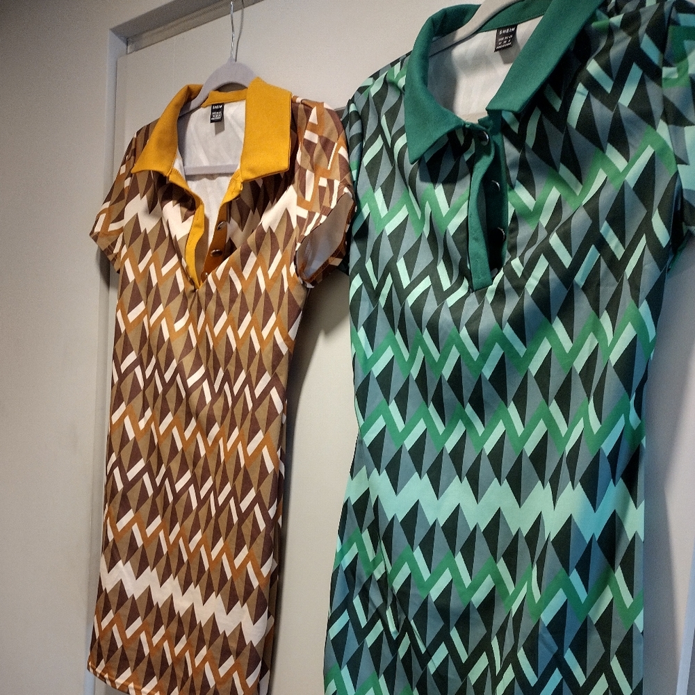 Yellow and green mini dress
